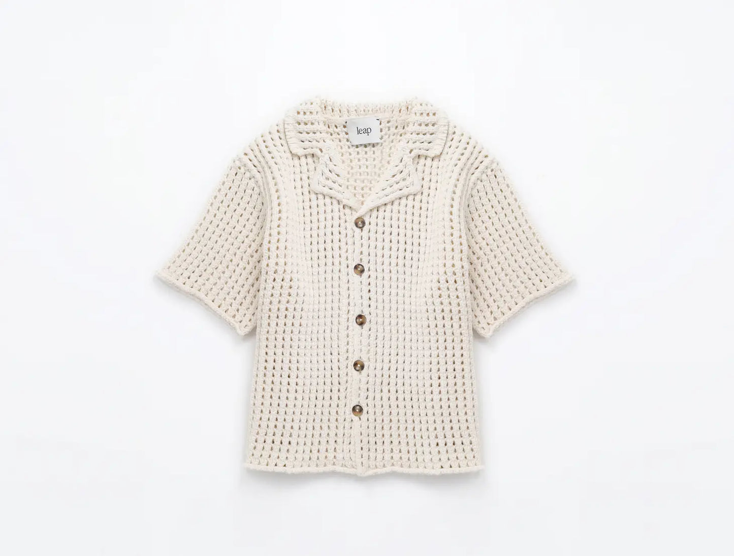 Organic cotton open knit cardigan
